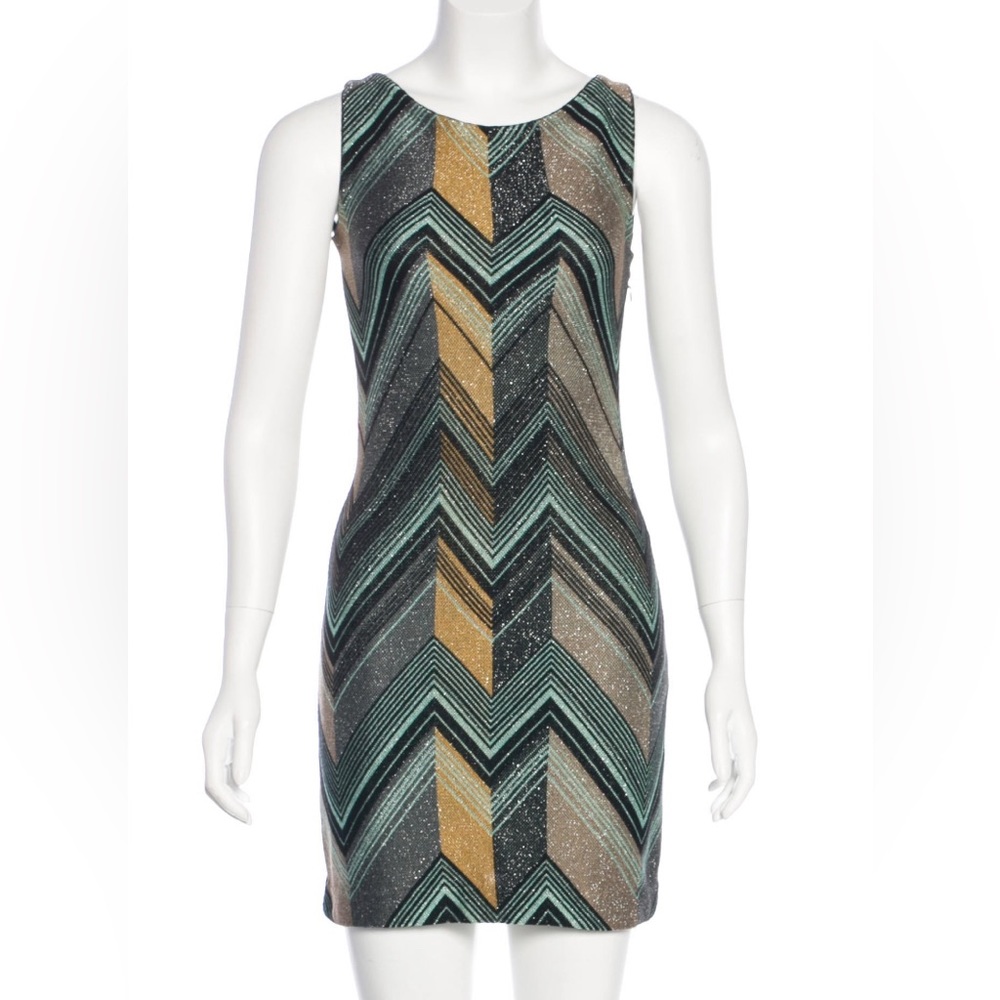 M Missoni Metallic Green Mini Dress XS